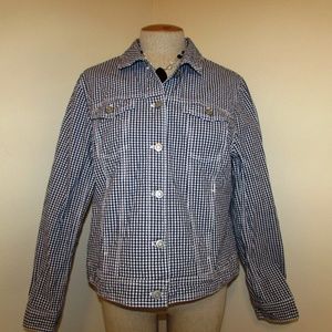Peck and Peck XL Blk & White checked jacket NWOT